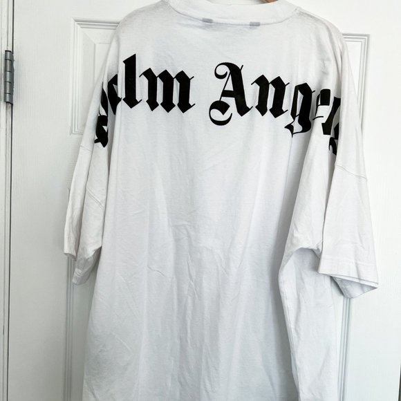 Palm Angels Classic Logo Over Tee White Black - Picture 6 of 6